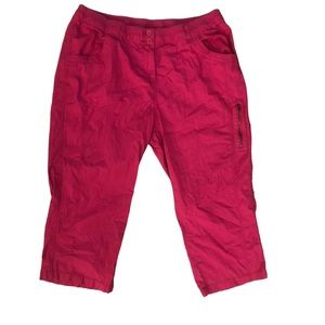 PLUS Size Pink 3/4 Length Elastic Waist Pants